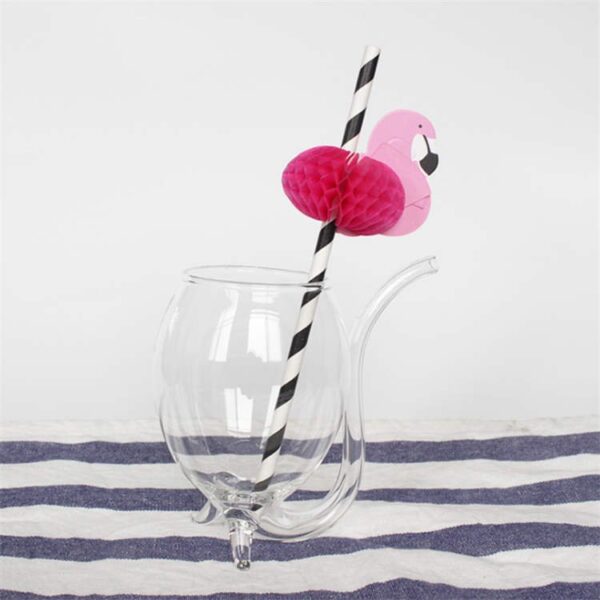 Flamingo Decorations Cocktail Paper Drinking Straw - 图片 5